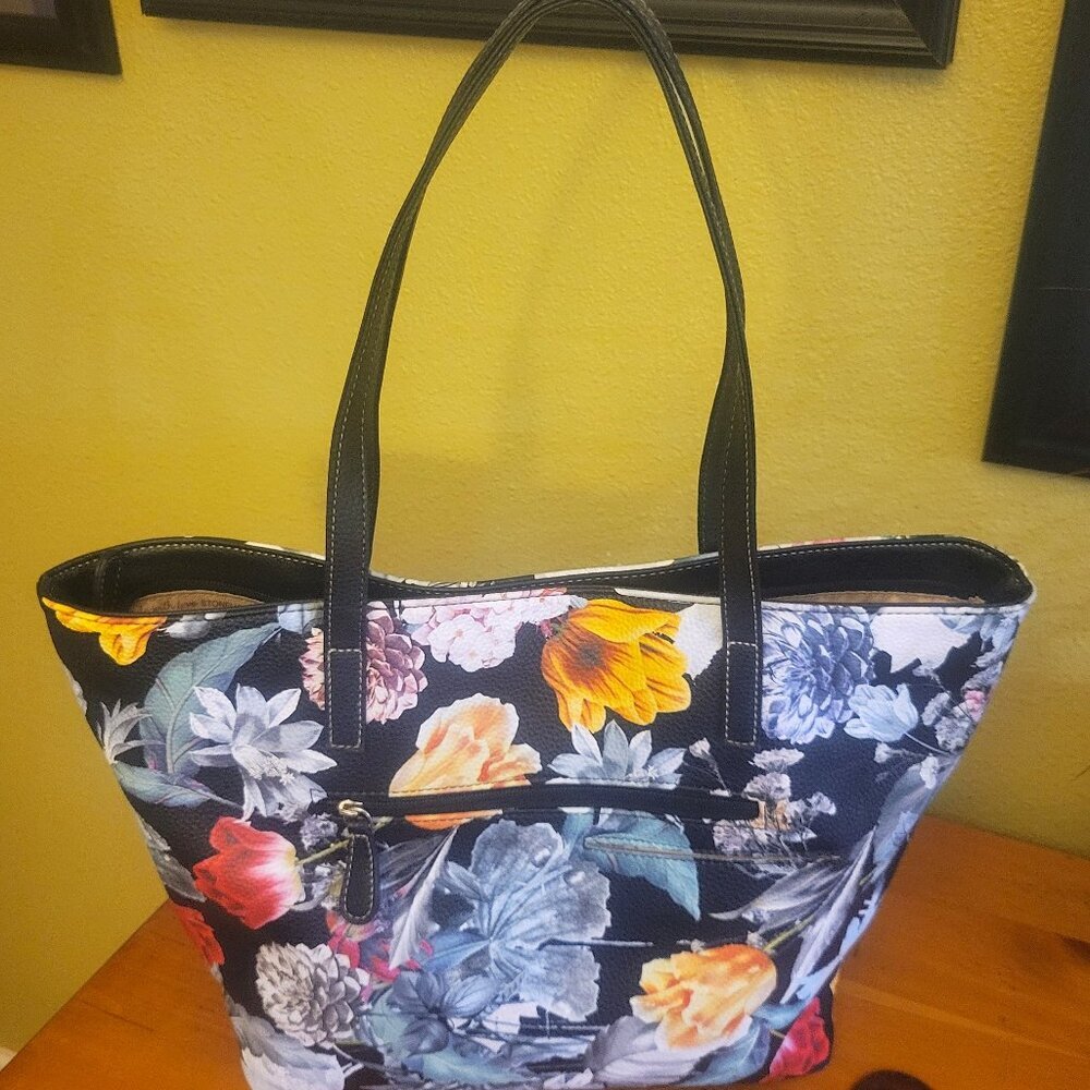 NWOT Stone Mountain Large Floral Tote Shoulder Bag - Picture 3 of 12